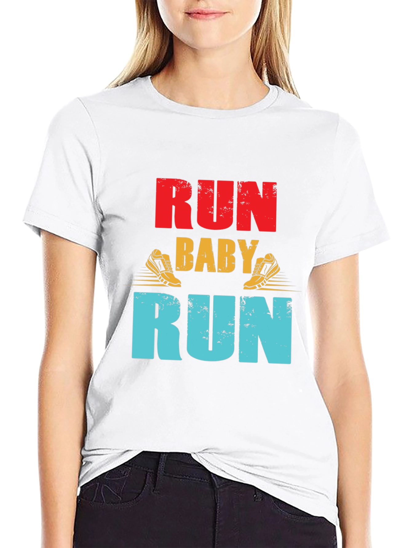 Black Run Baby Run Graphic T-Shirt view 9