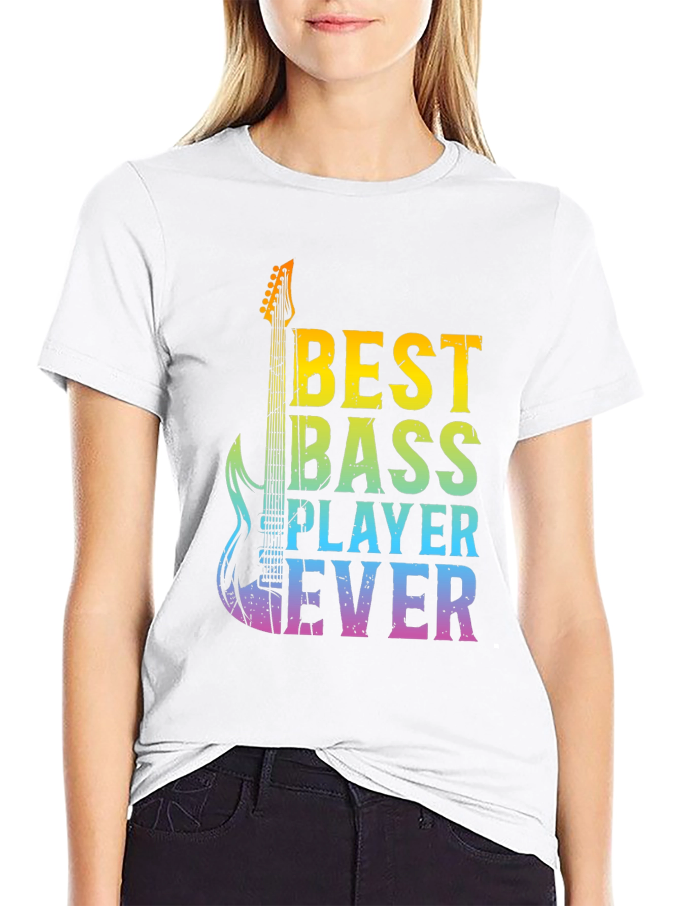 Black Best Bass Player Ever Graphic T-Shirt view 9