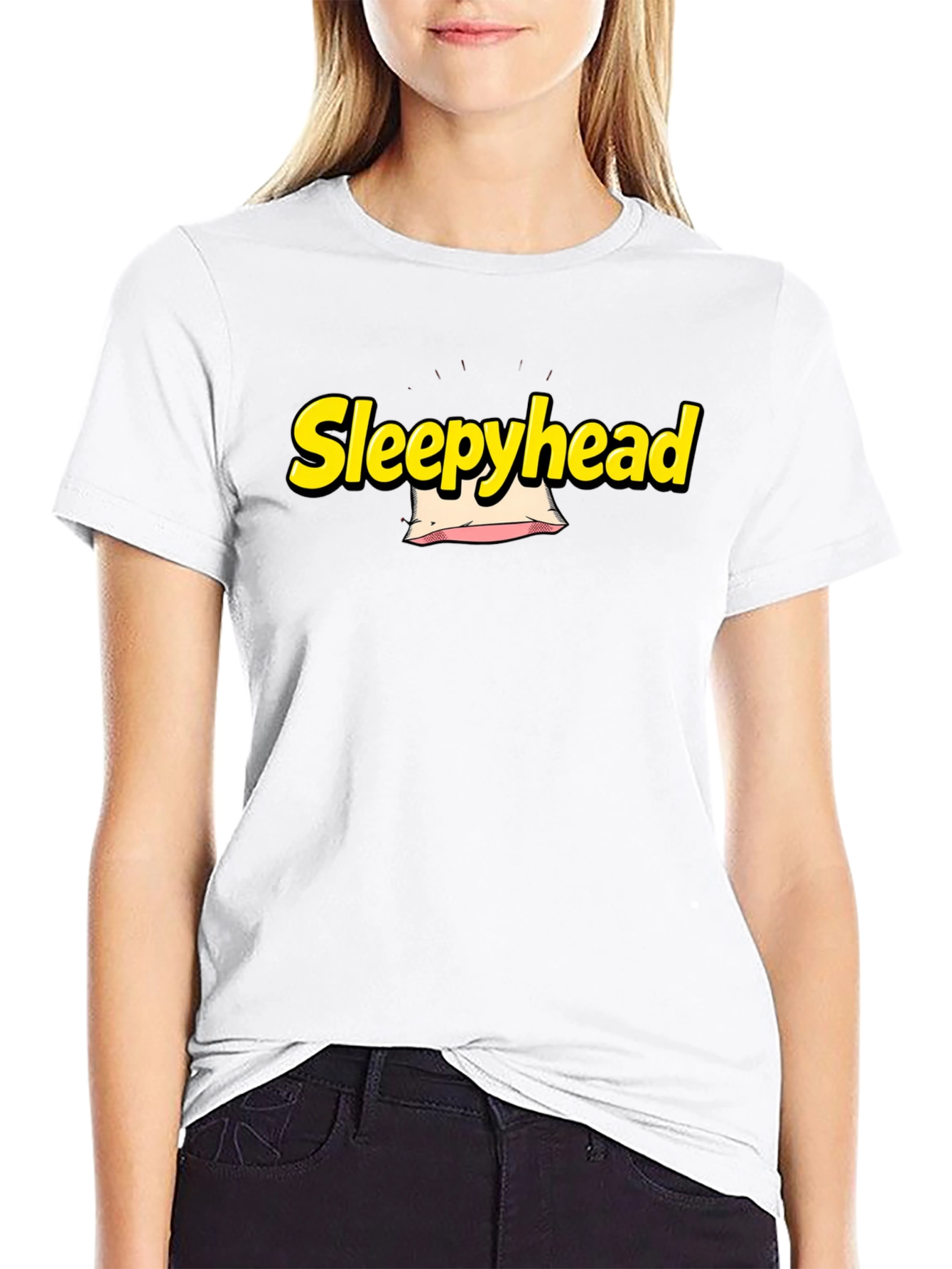 Black Sleepyhead Black T-Shirt - Funny Graphic Tee view 9