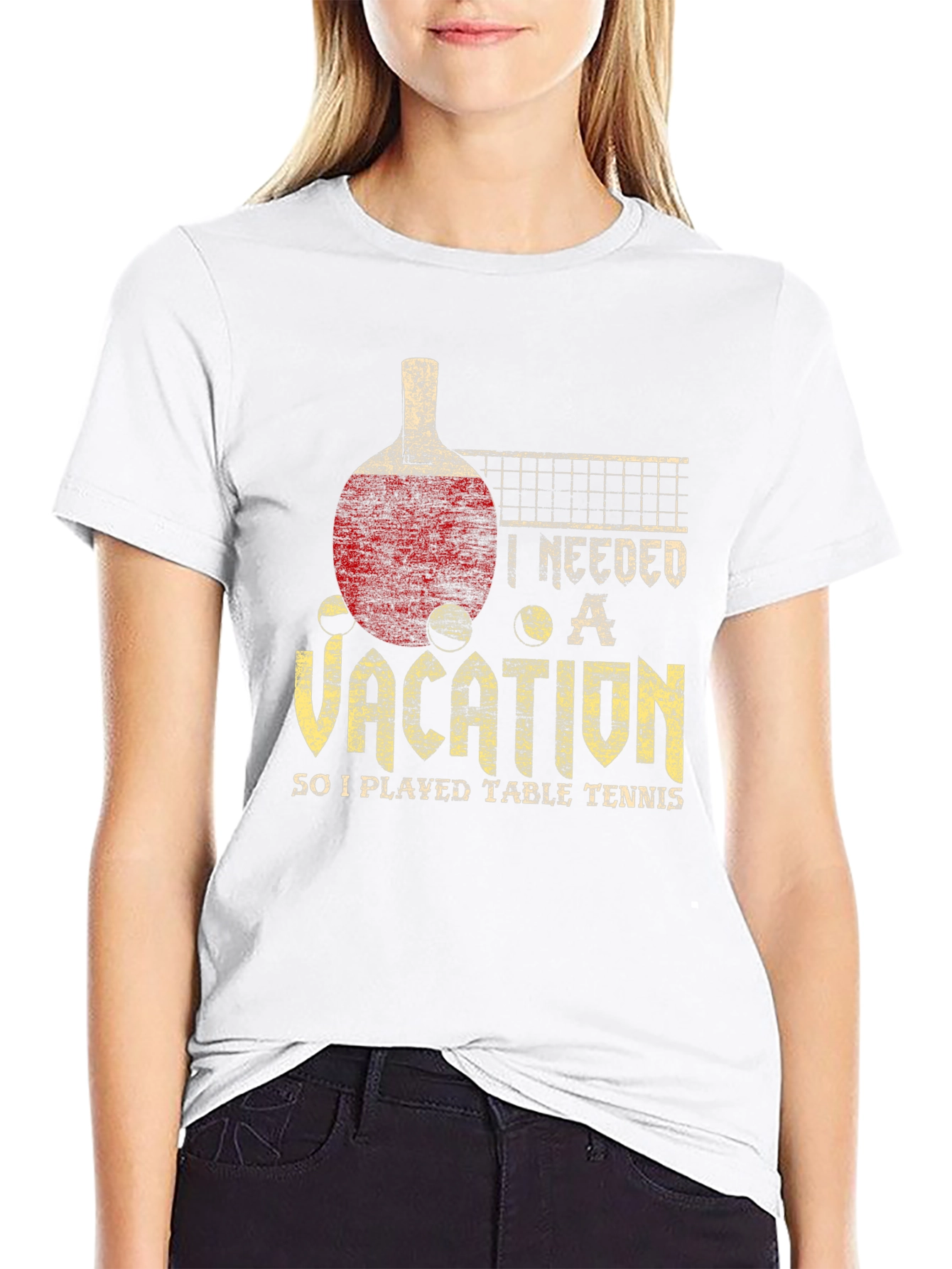 Black Vacation Table Tennis T-Shirt view 9