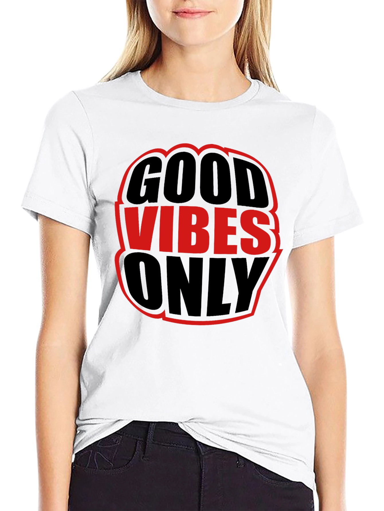 Black Good Vibes Only Graphic Tee - Black view 9