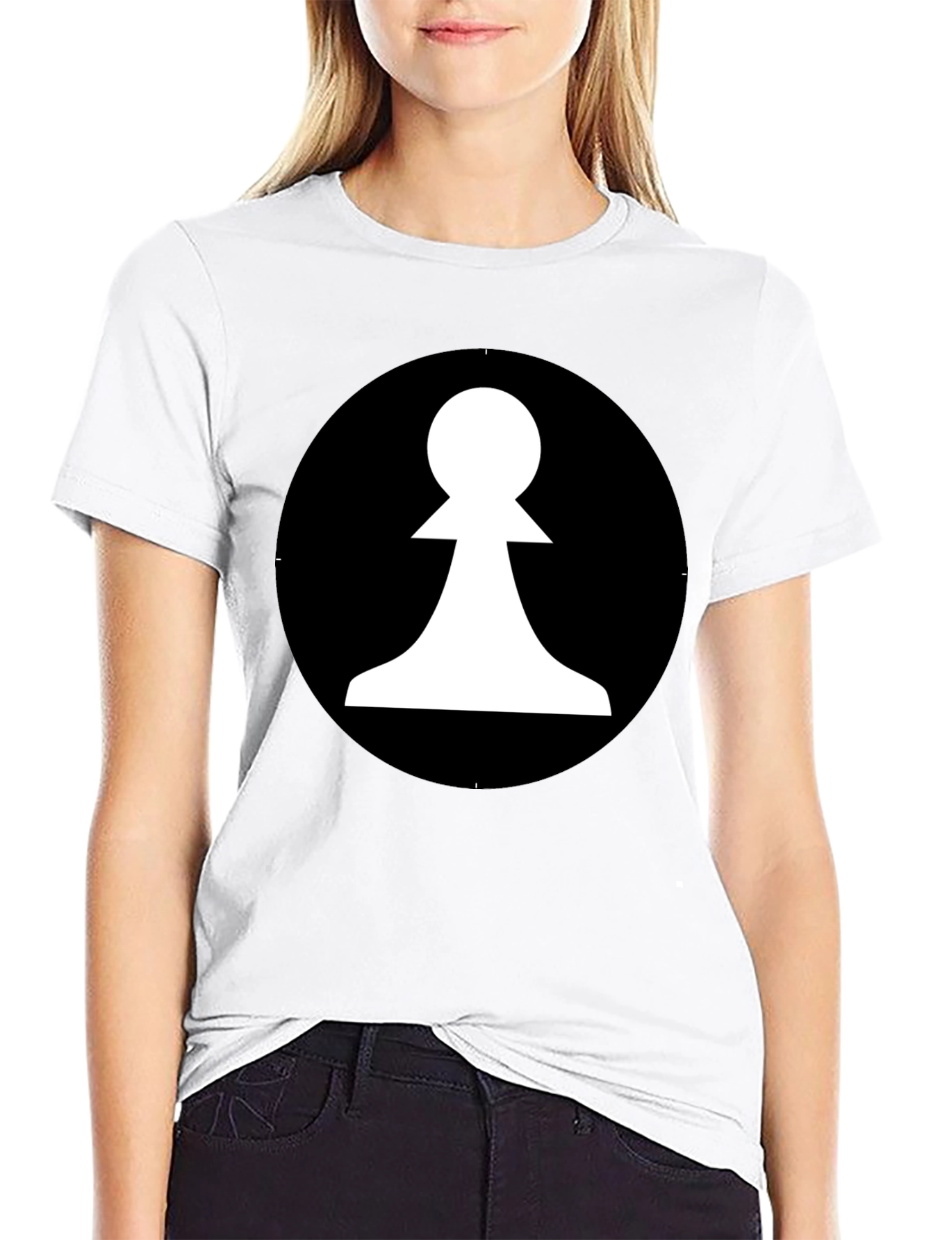 Black Chess Pawn Graphic Tee - Black Cotton T-Shirt view 9