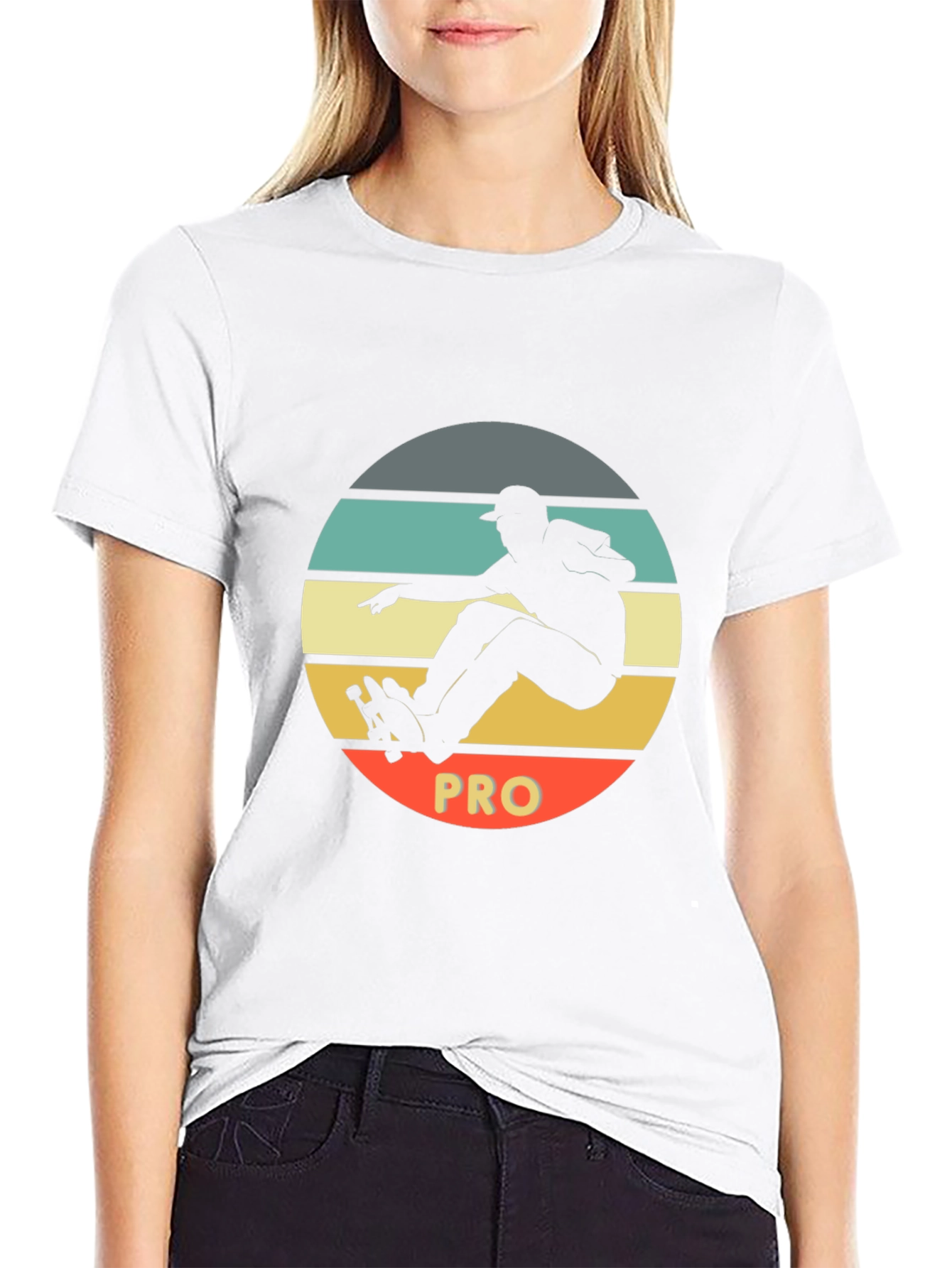 Black Skateboard Pro Black T-Shirt view 9