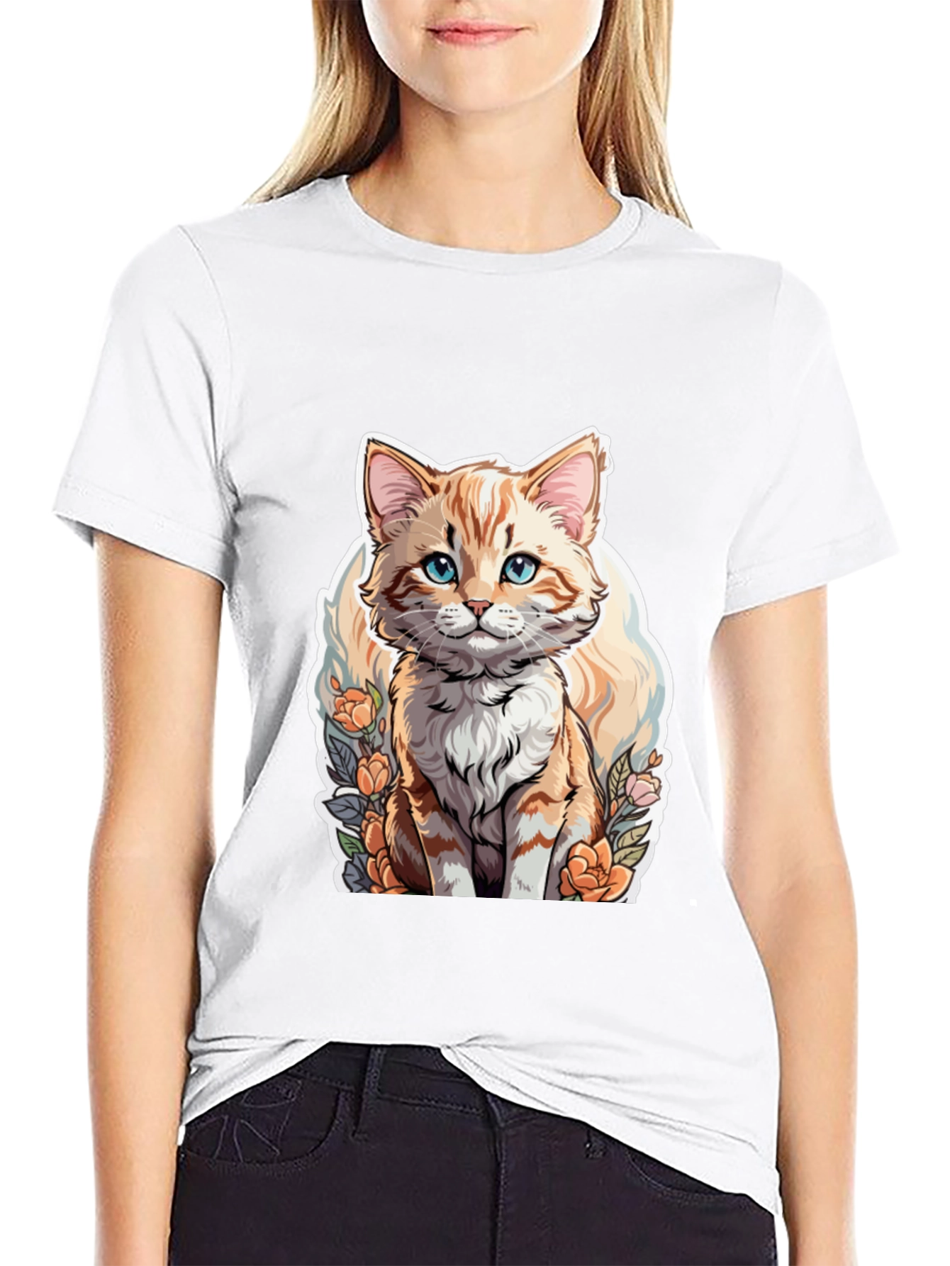 Black Cute Cat T-Shirt - Premium Comfort & Style view 9