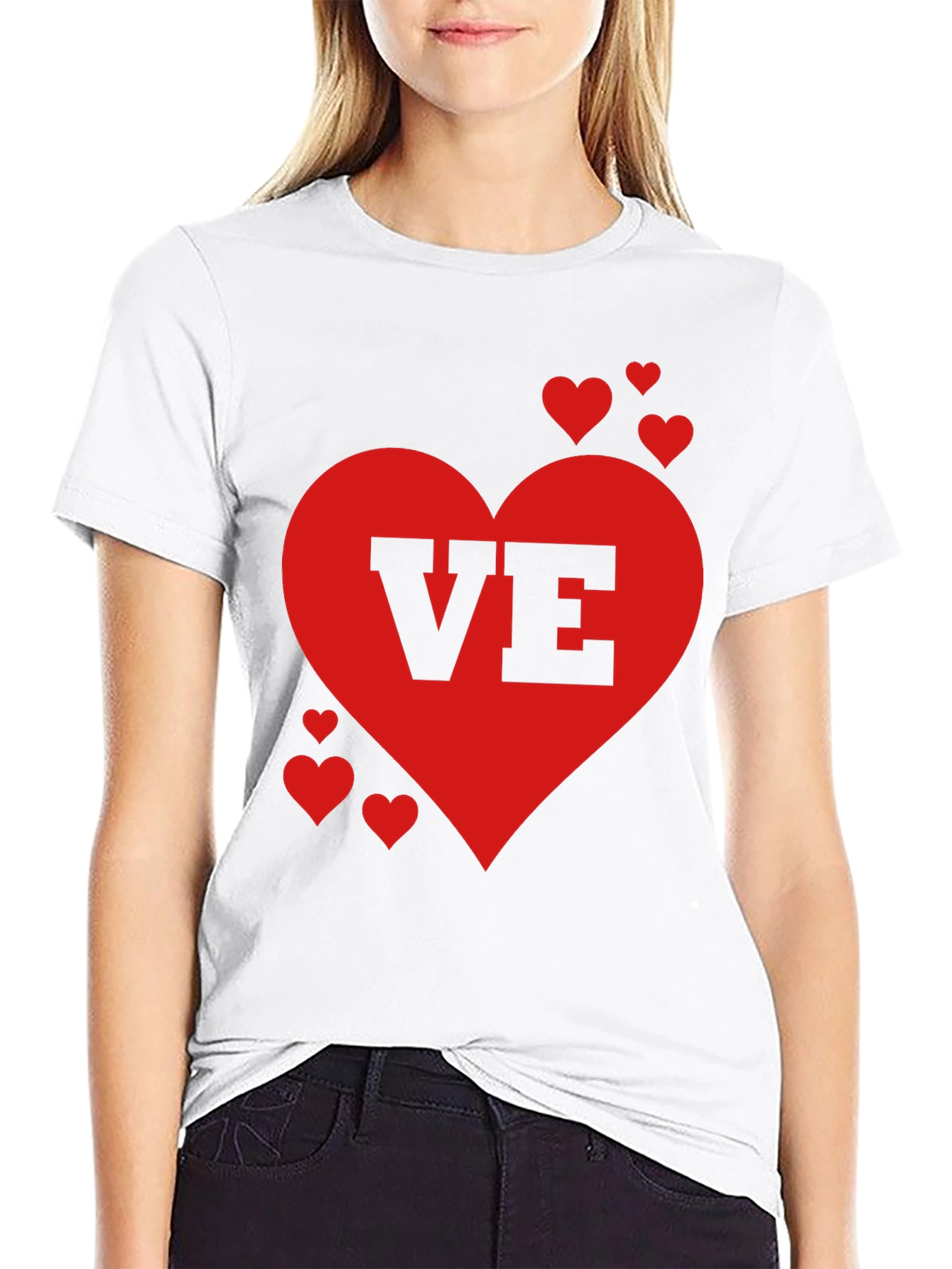 Black Love Valentine's Day Heart Graphic Tee Shirt view 9