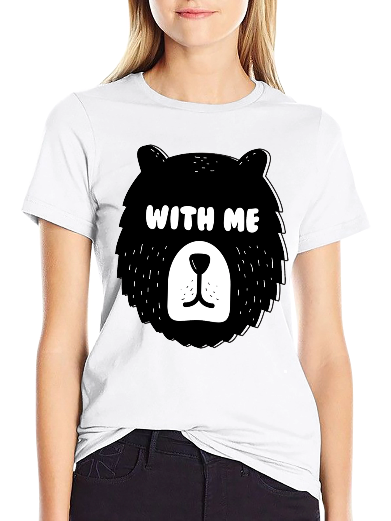 Black Bear With Me Graphic Tee - Fun & Stylish! view 9
