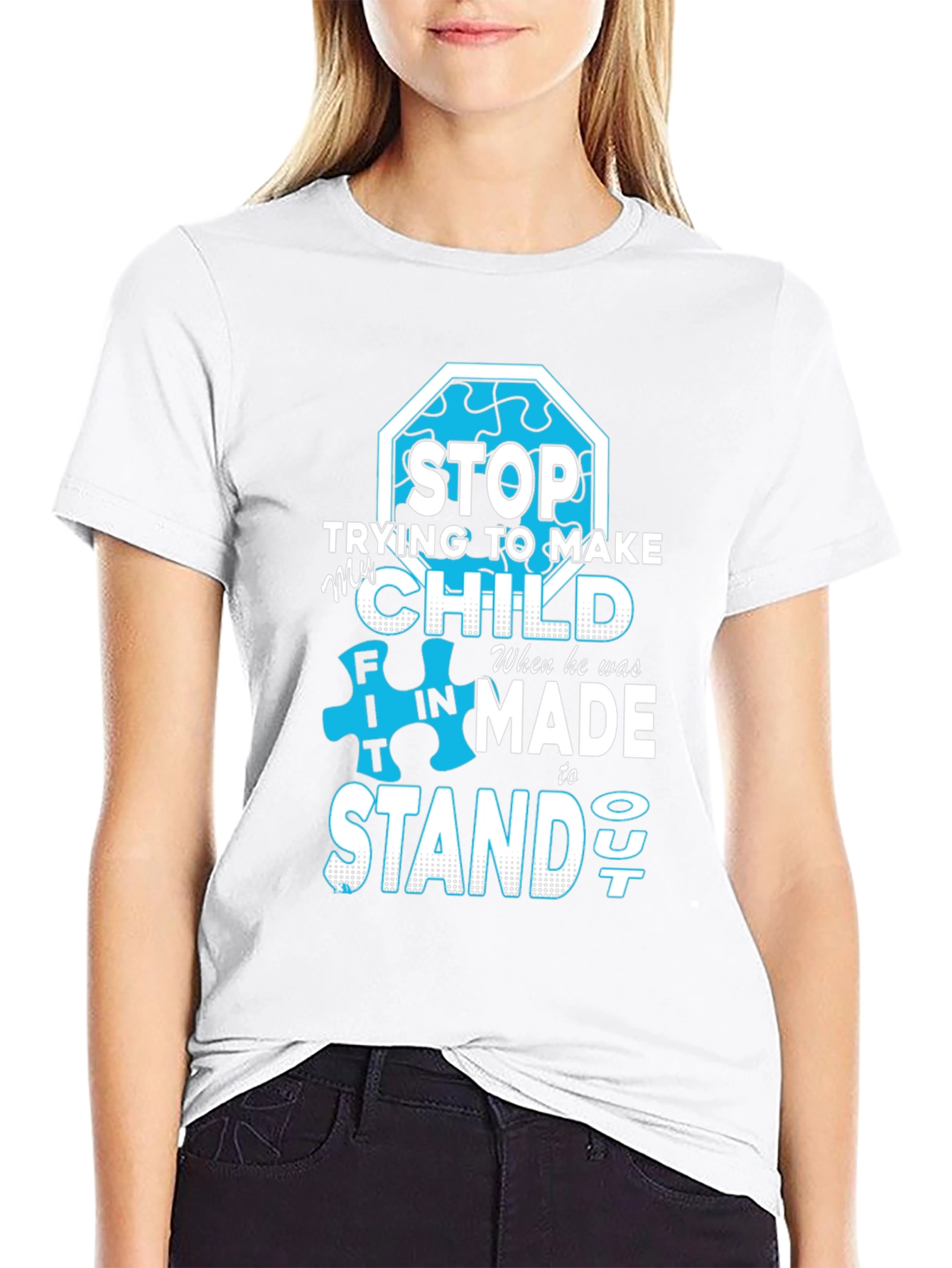Black Autism Awareness T-Shirt: Stand Out view 9
