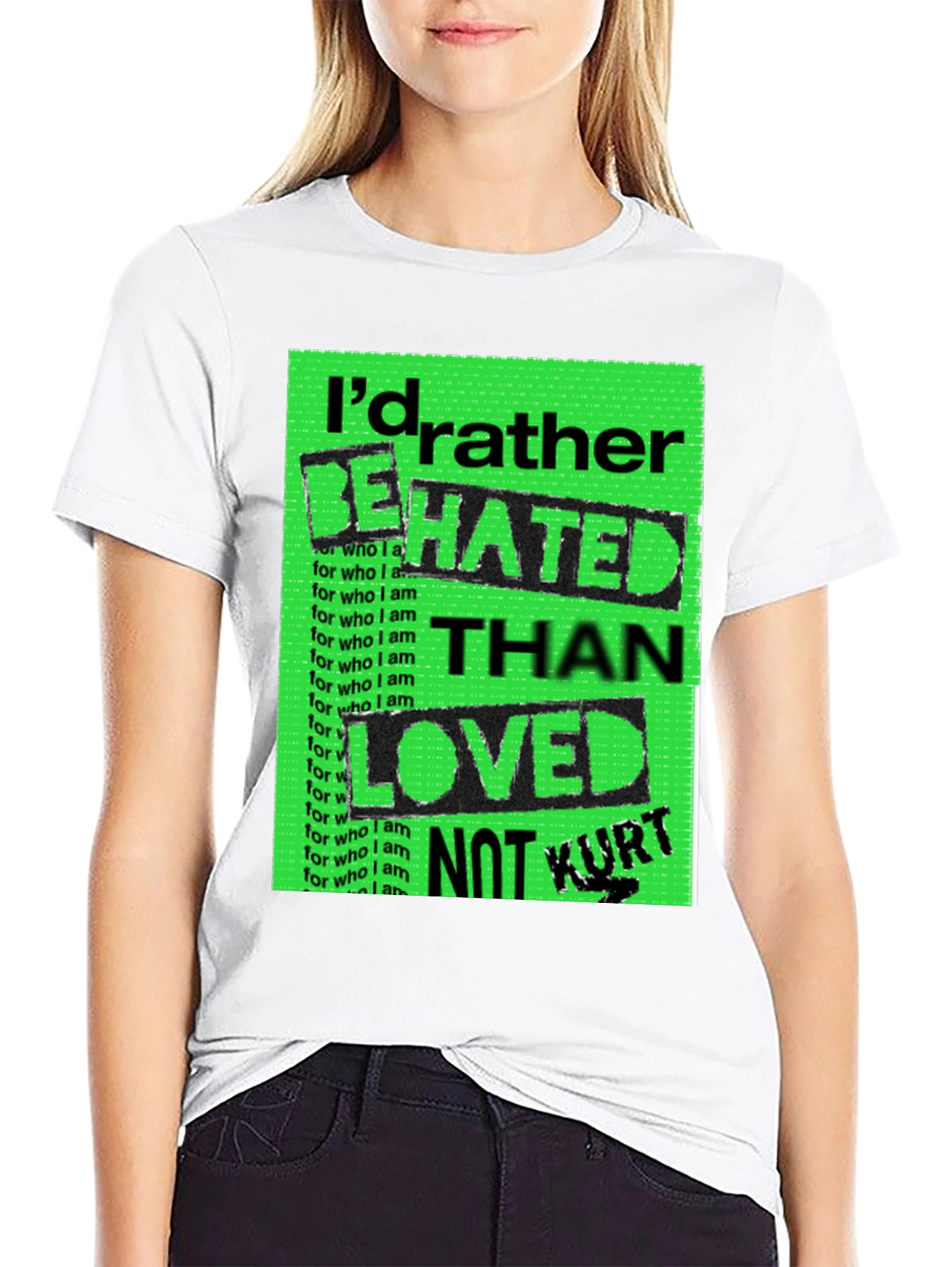 Black I'd Rather Be Hated Men's Graphic Tee view 9
