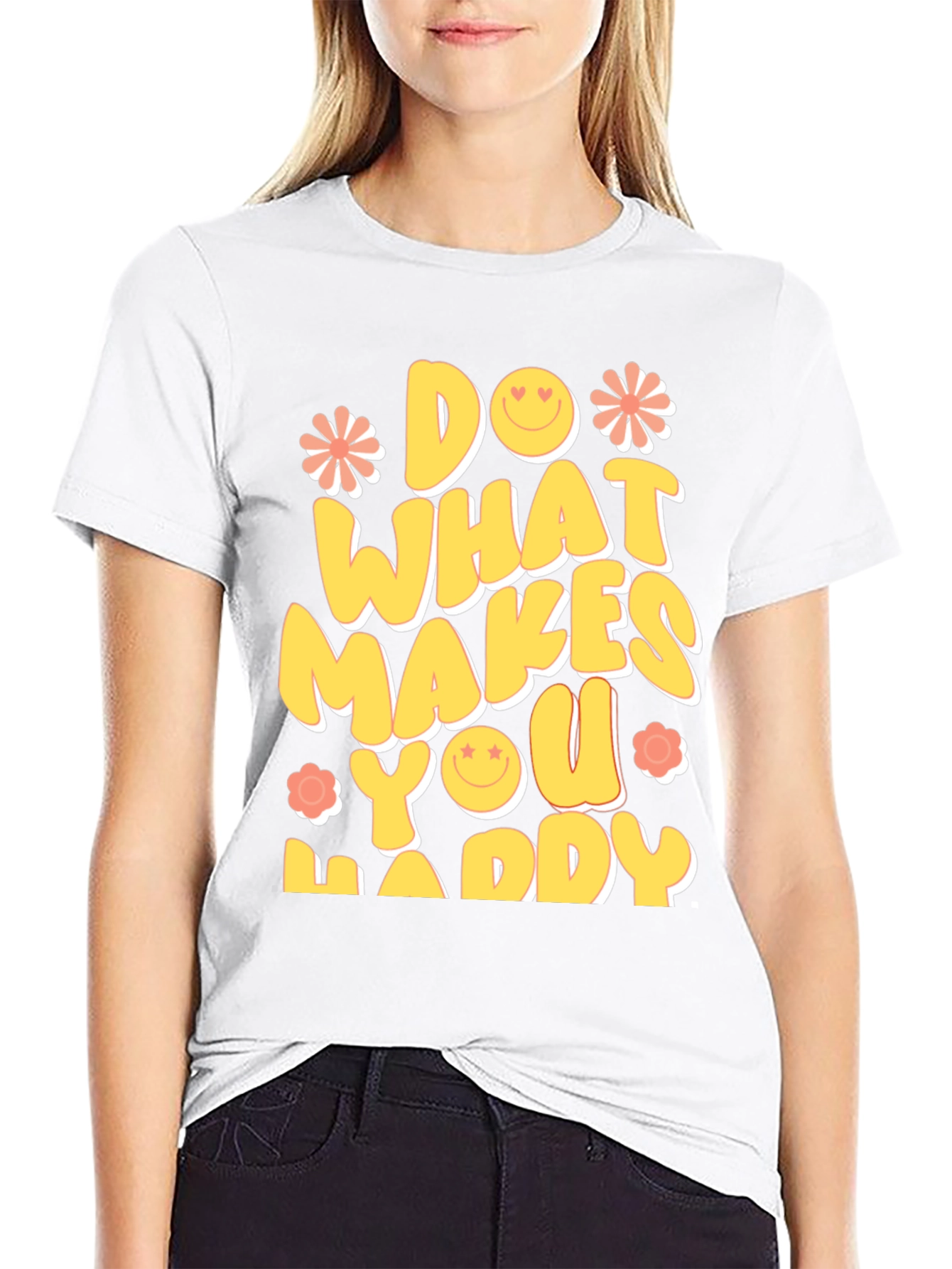 Black Do What Makes You Happy Graphic Tee view 9
