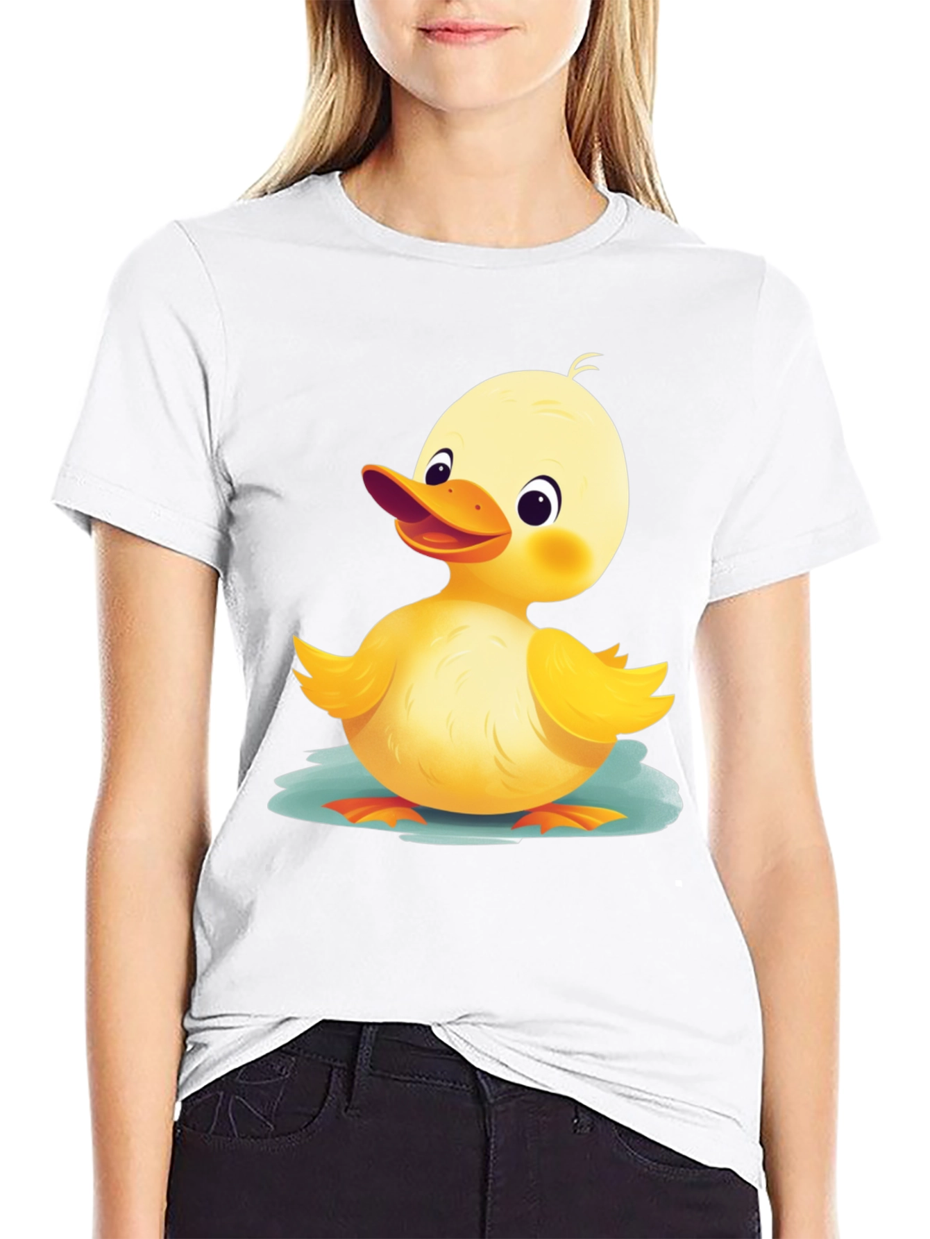Black Cute Duckling Graphic T-Shirt - Soft Cotton Blend view 9