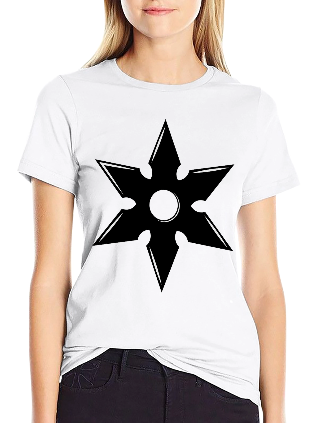 Black Ninja Star Graphic Tee - Black Martial Arts T-Shirt view 9