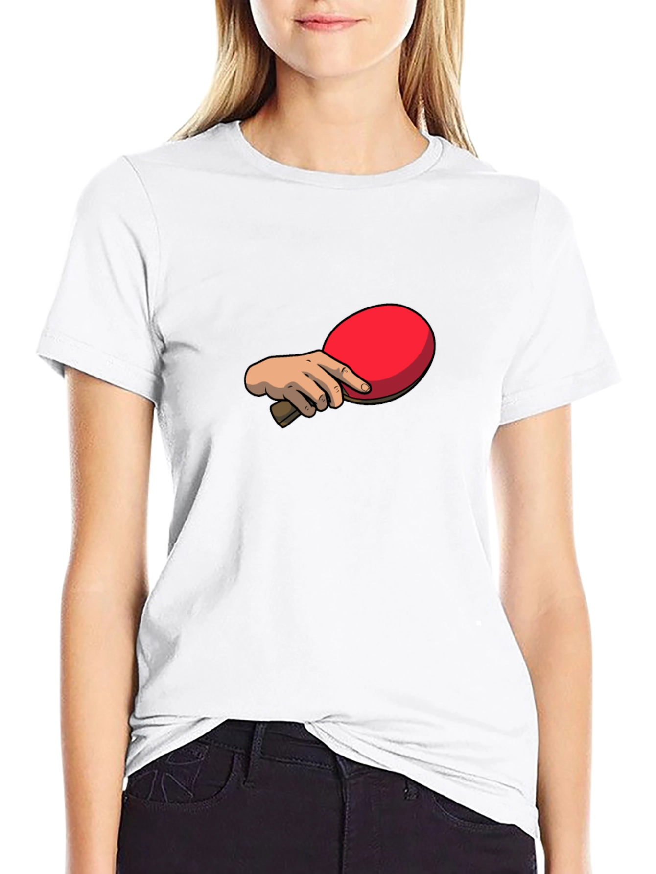 Black Ping Pong Paddle Graphic Tee - Black Cotton T-Shirt view 9