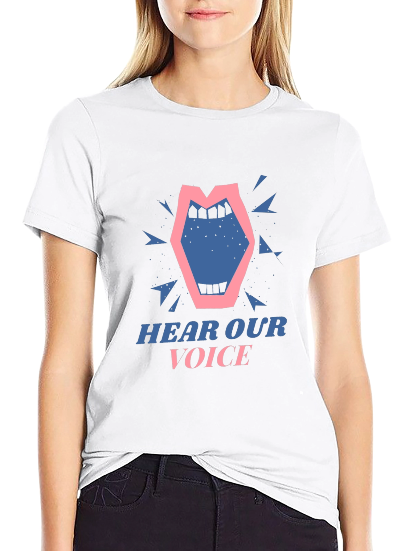 Black Hear Our Voice Graphic Tee - Unisex Black T-Shirt view 9