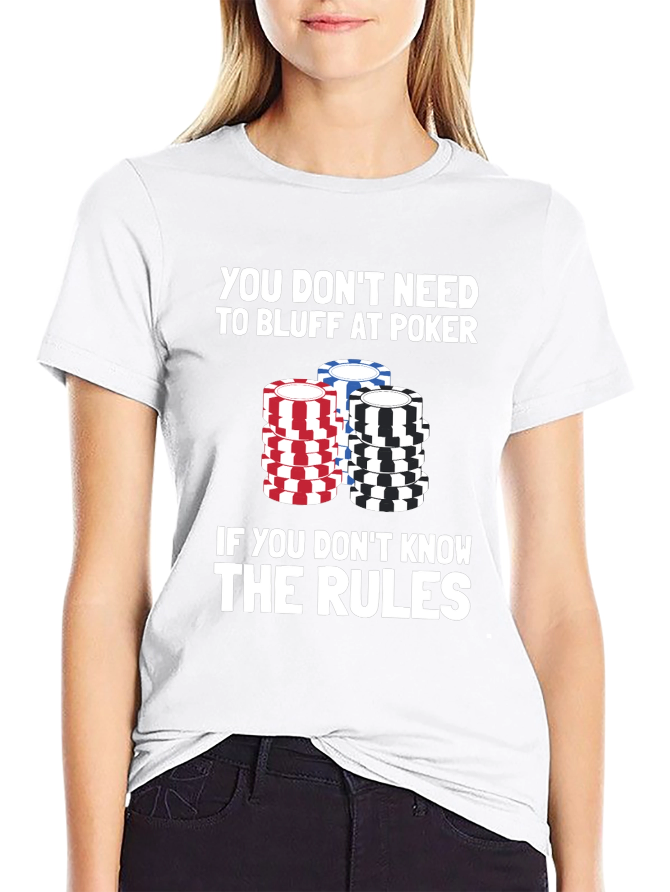 Black Poker Rules Graphic Tee view 9