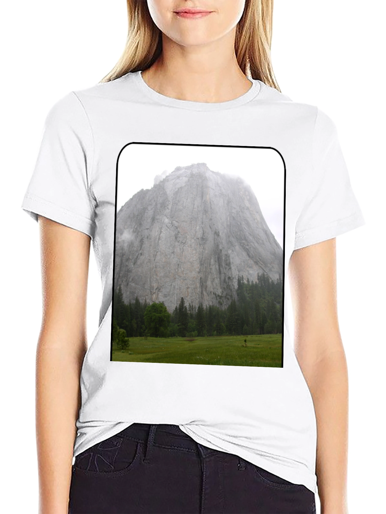 Black Mountain View Graphic Tee - Black Casual Shirt view 9