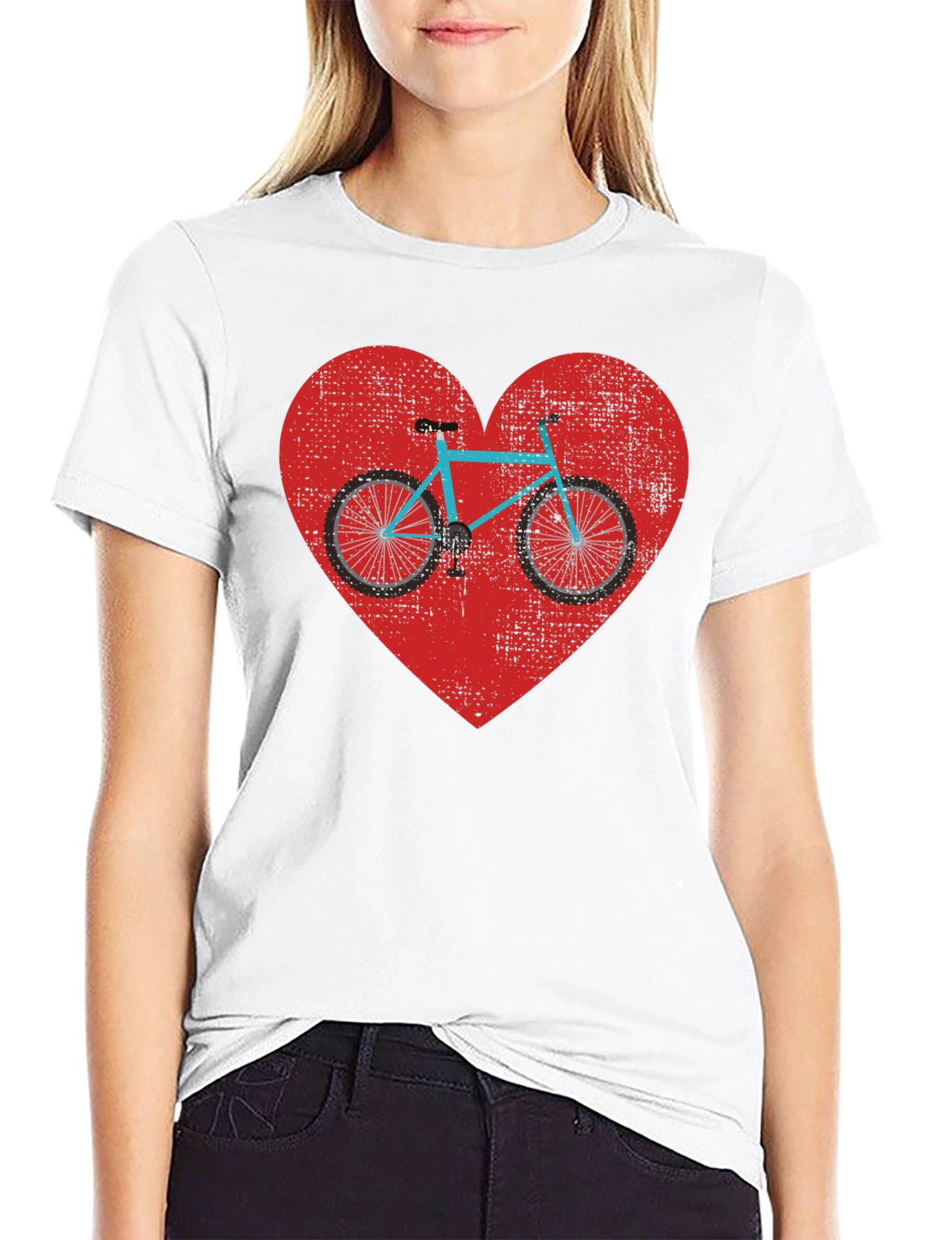 Black Bike Heart Graphic Tee - Men's Black T-Shirt view 9
