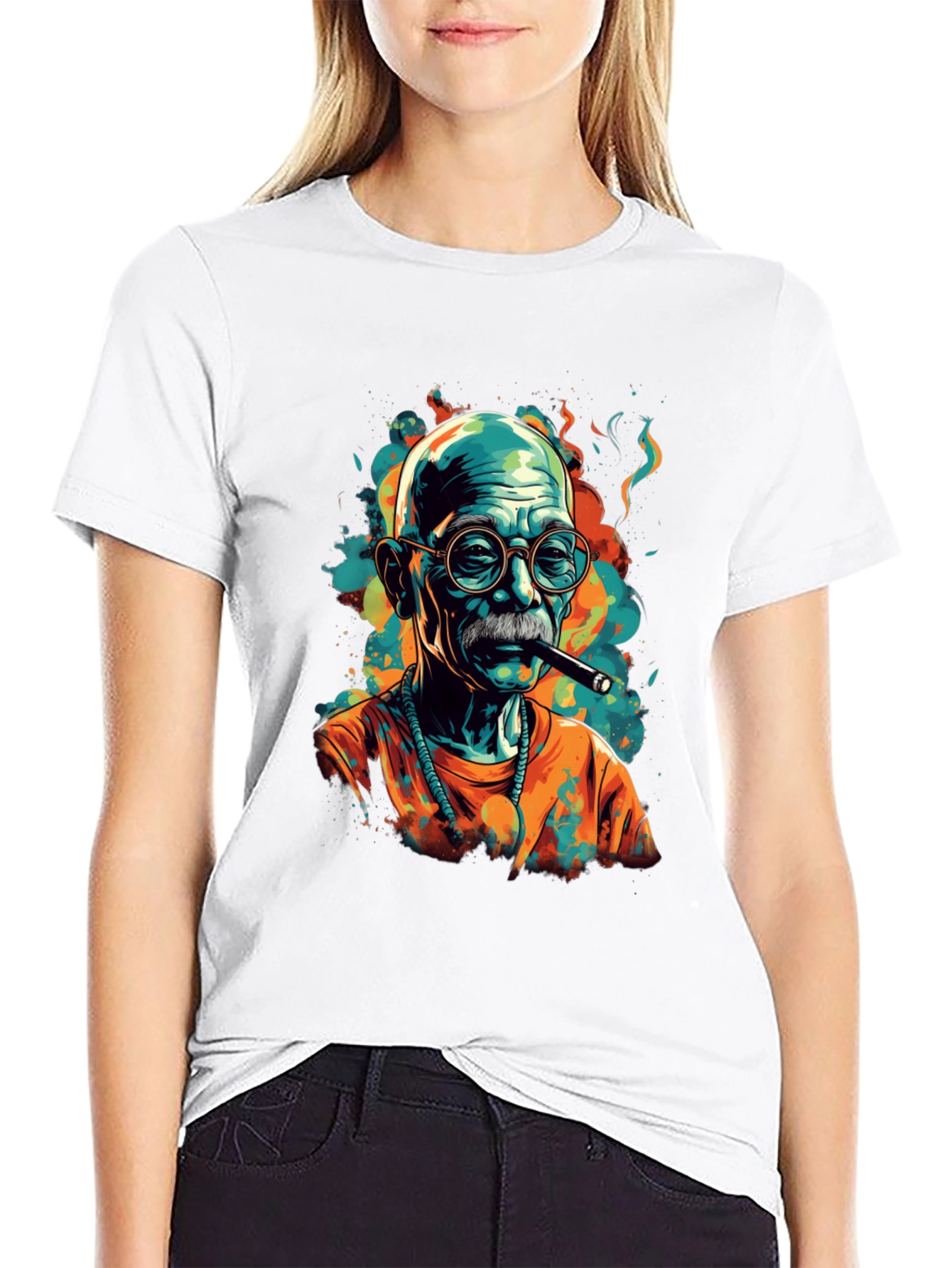 Black Cigar Smoker Graphic Tee - Unique Style view 9