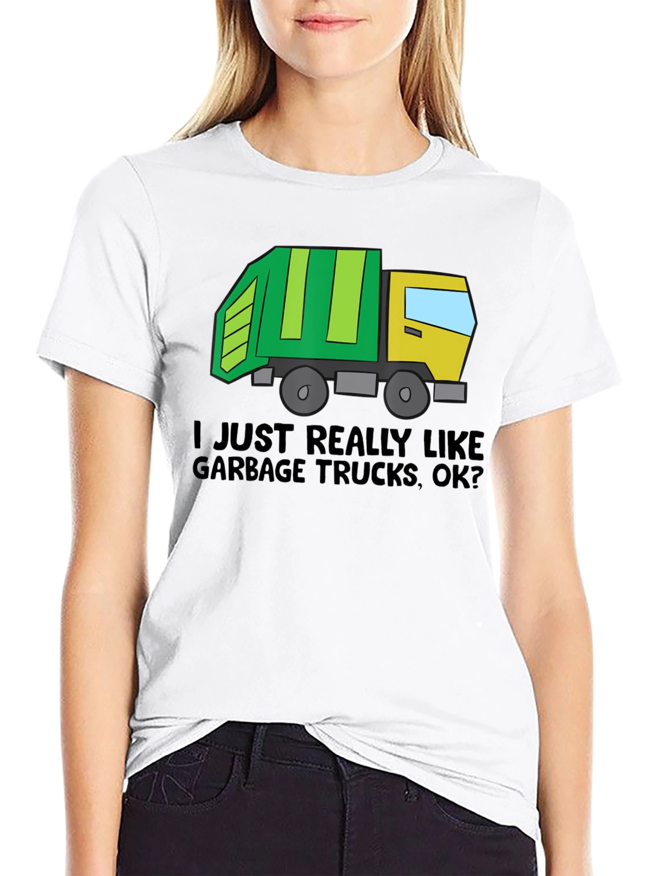 Black Garbage Truck Lover T-Shirt view 9
