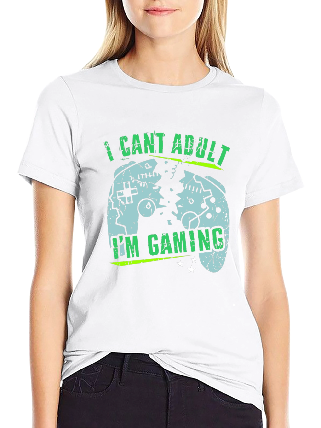 Black I Can't Adult I'm Gaming T-Shirt view 9