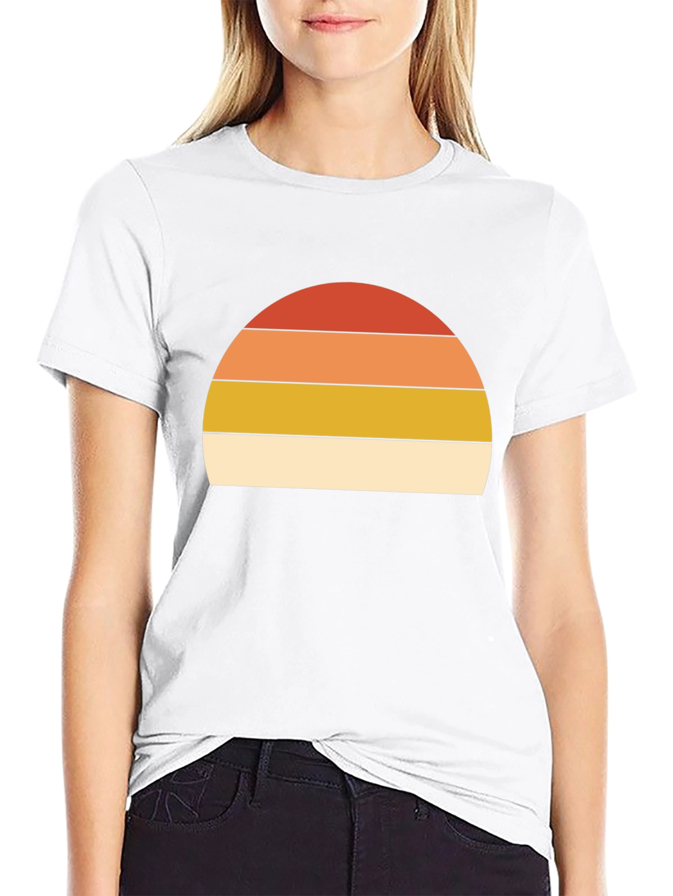 Black Retro Sunset Graphic T-Shirt - Short Sleeve view 9