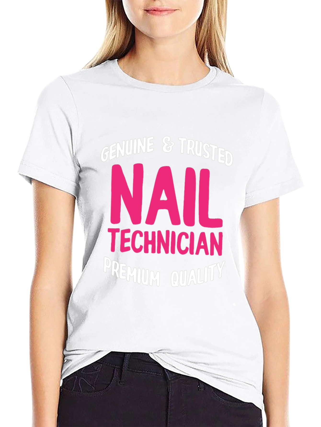Black Genuine Nail Technician Premium Quality T-Shirt view 9