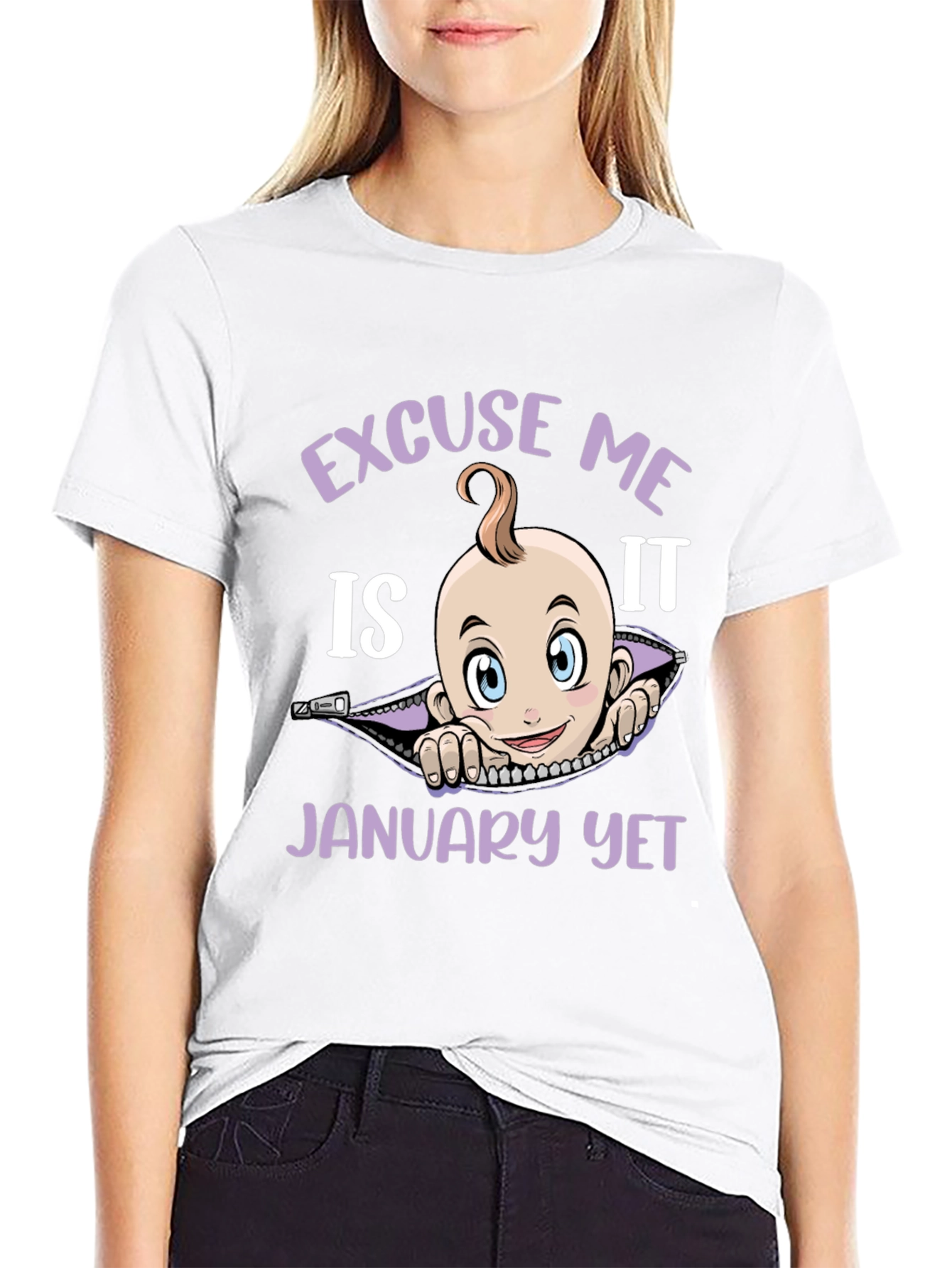 Excuse Me Is It January Yet Funny Pregnancy T-Shirt - 9