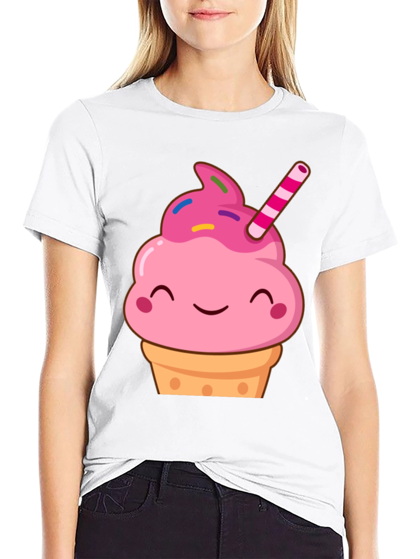 Black Cute Cupcake Graphic Tee - Sweet Treat Shirt view 9