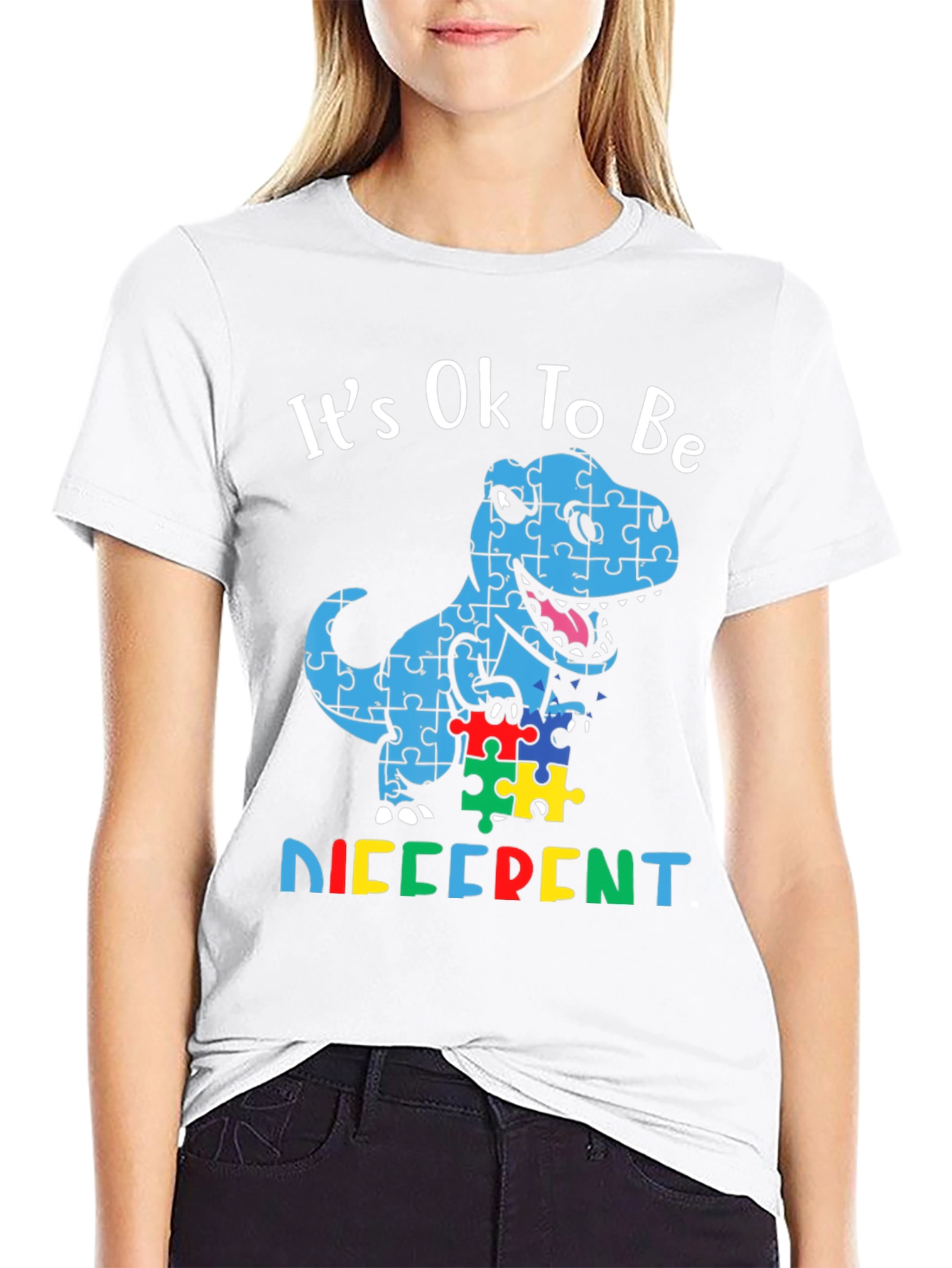 Autism Awareness Dinosaur Puzzle T-Shirt - 9