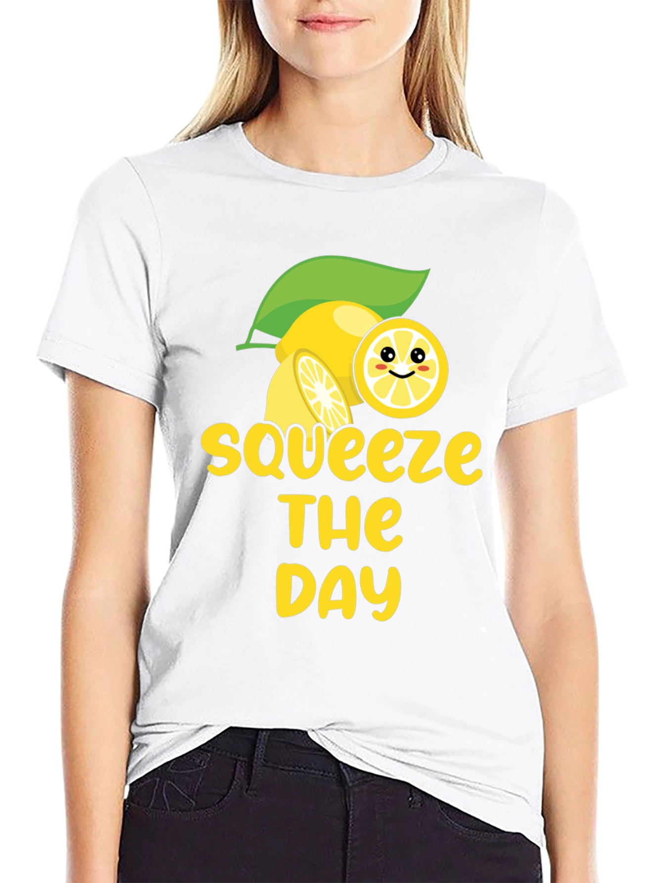 Black Squeeze the Day Graphic Tee - Black Cotton view 9