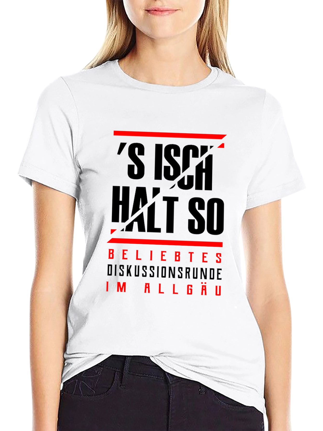 Black Black T-Shirt with German Slogan view 9