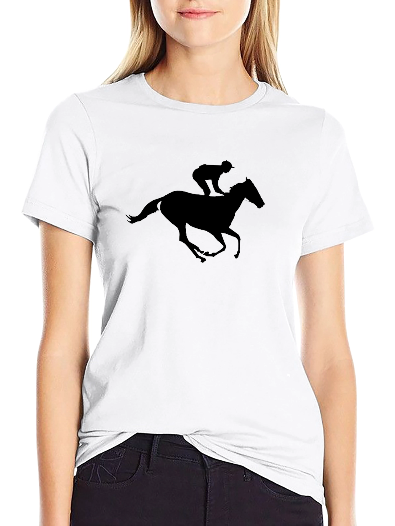Black Black Horse Jockey Graphic Tee view 9