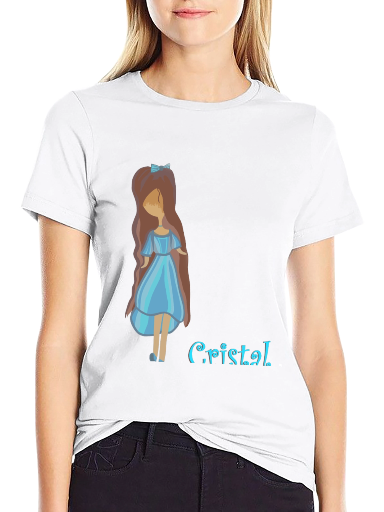 Black Girl with Blue Dress T-Shirt view 9