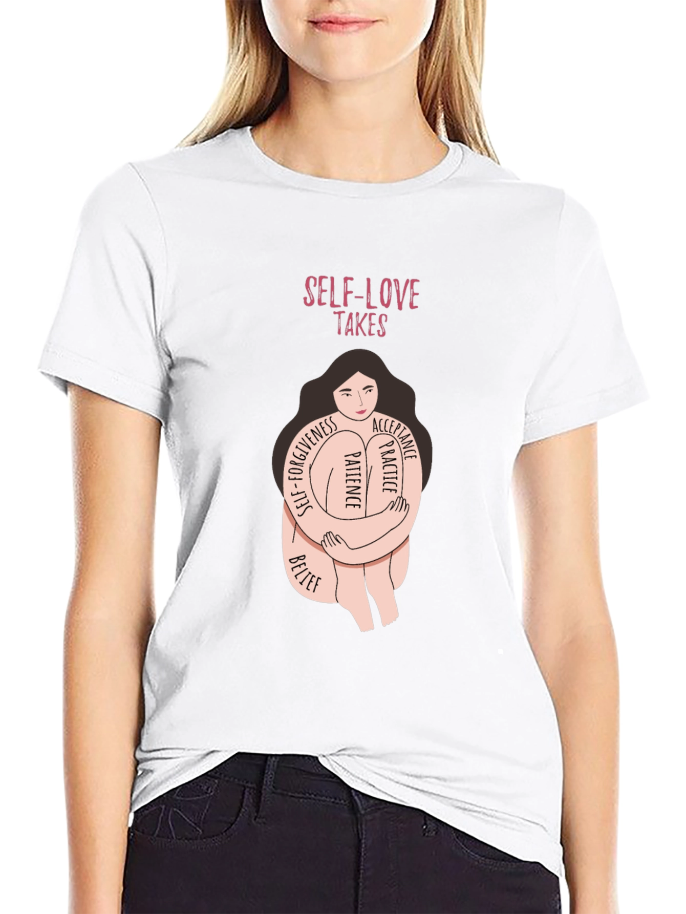 Black Self-Love Takes T-Shirt - Embrace Patience & Acceptance view 9