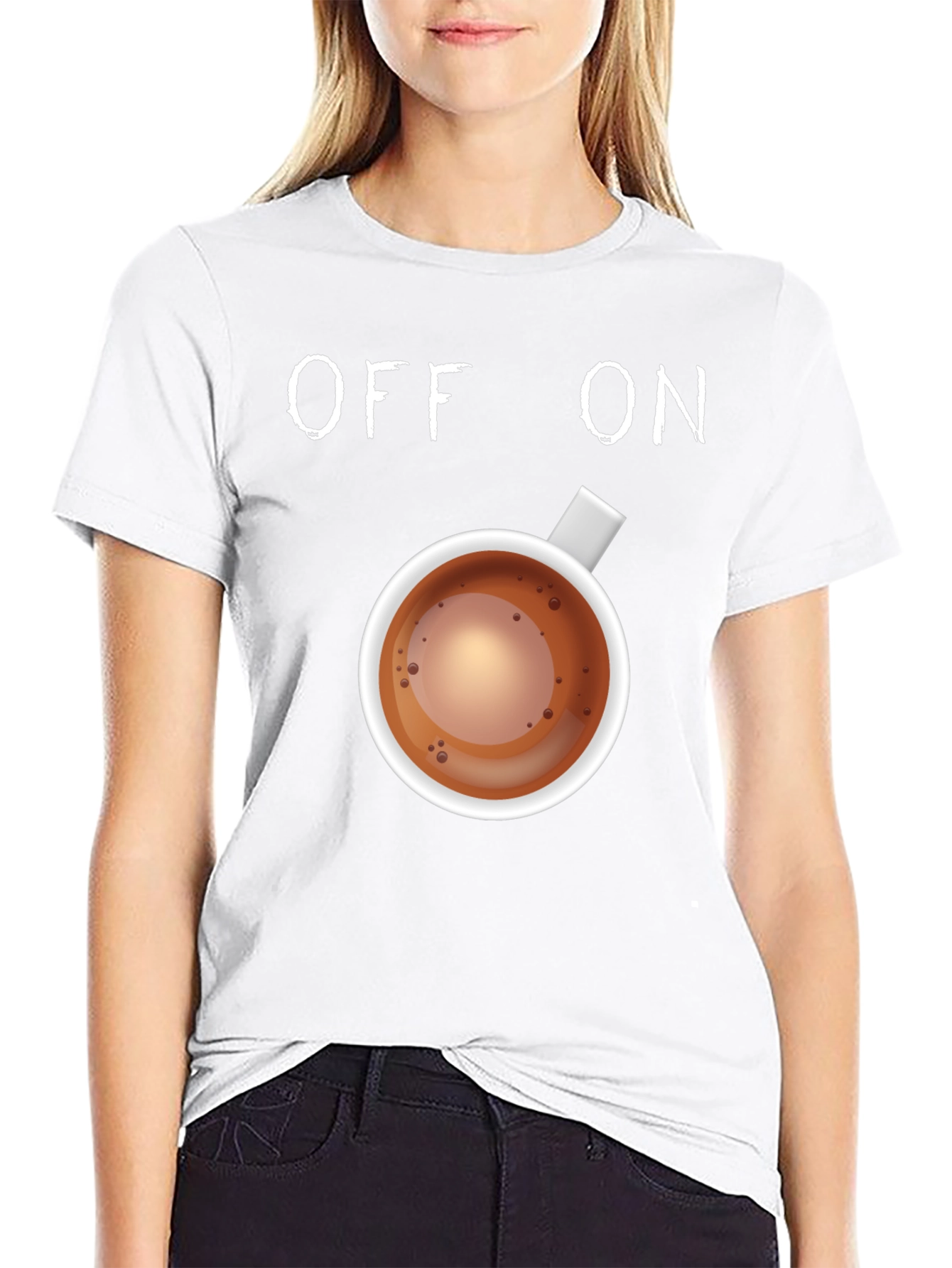 Black Coffee Lover T-Shirt: Off-On Caffeine Mode view 9