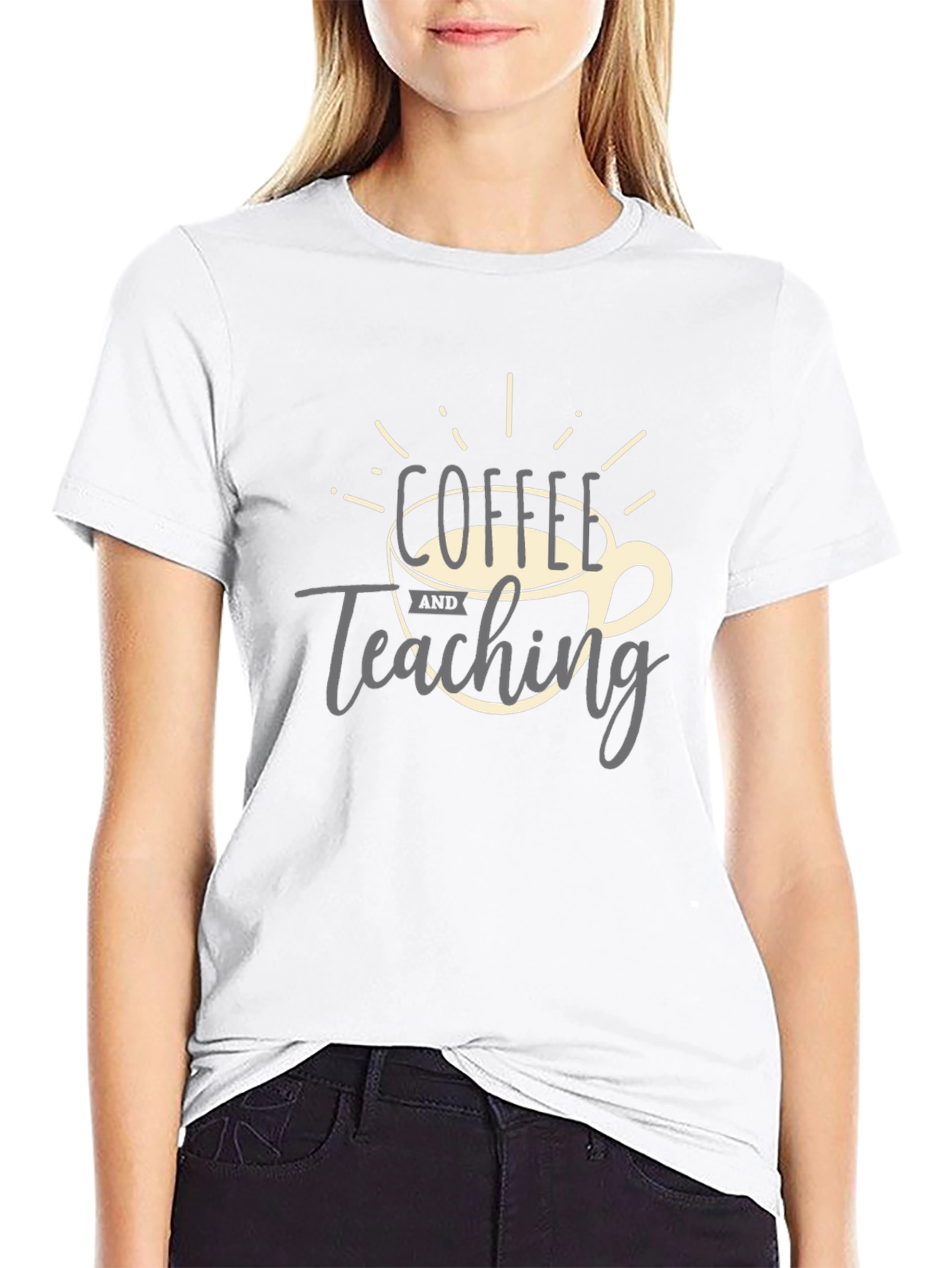 Black Coffee and Teaching Graphic Tee - Teacher Gift Idea view 9