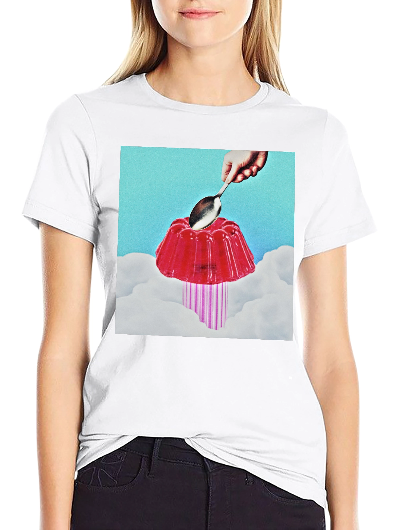 Black Surreal Jelly Dessert T-Shirt view 9