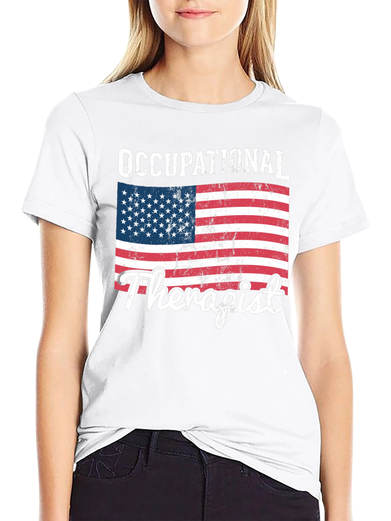 Occupational Therapist American Flag T-Shirt - 9