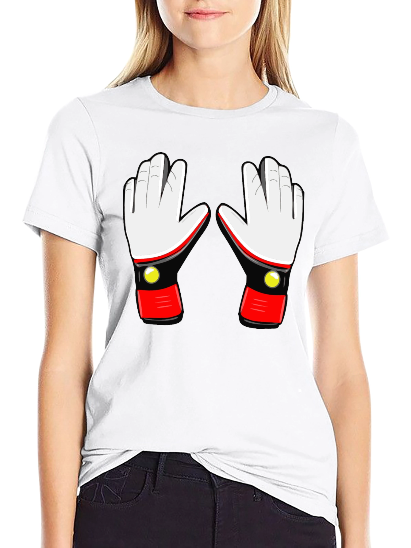 Black Retro Robot Glove Graphic T-Shirt view 9