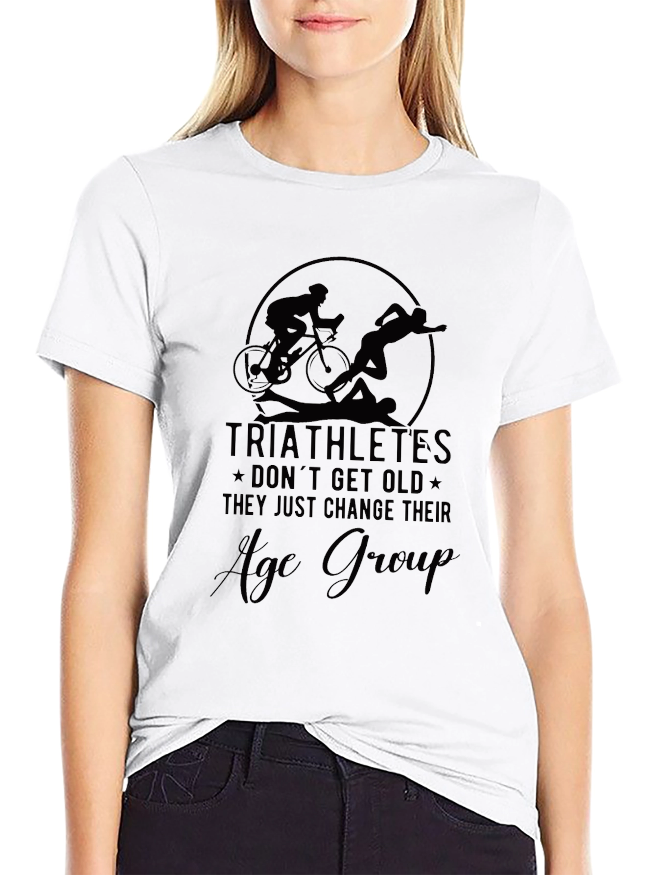 Black Triathlete Age Group T-Shirt view 9