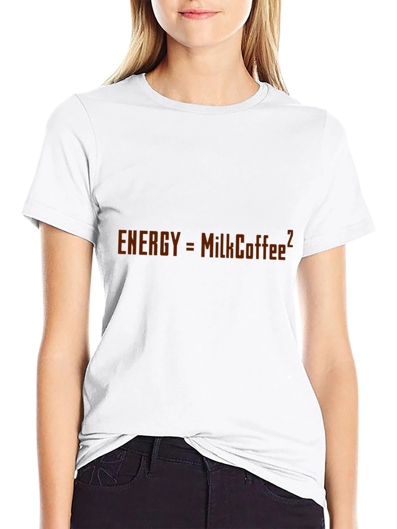 Black Funny Physics Milk Coffee Energy T-Shirt view 9
