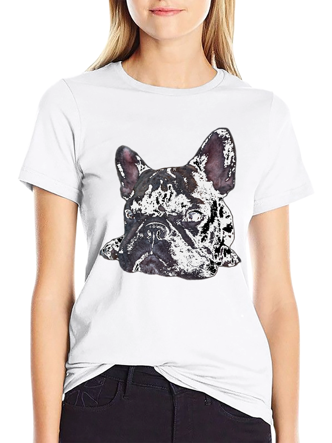 Black Dog Graphic Print Crew Neck T-Shirt view 9