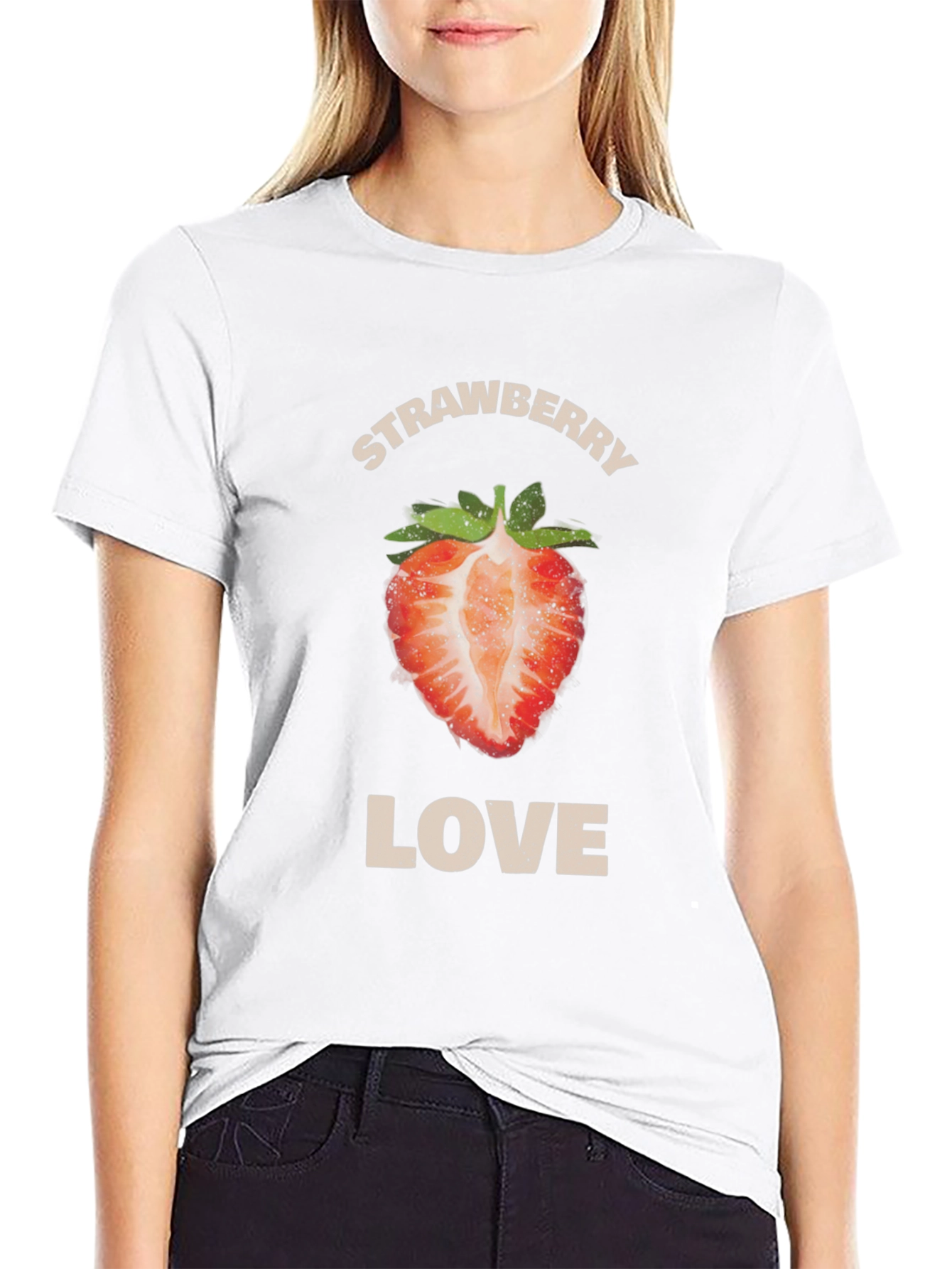 Black Strawberry Love Graphic T-Shirt - Stylish Fruit Tee view 9