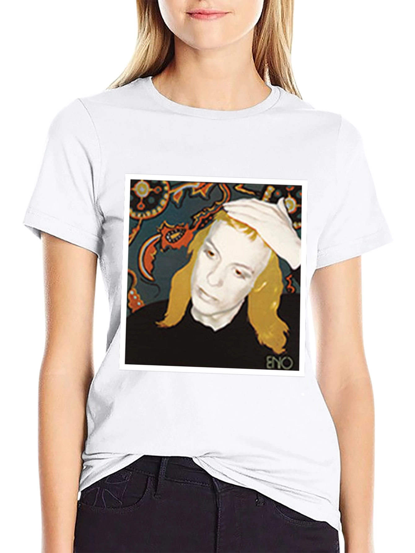 Eno Album Cover T-Shirt - Black Graphic Tee - 9