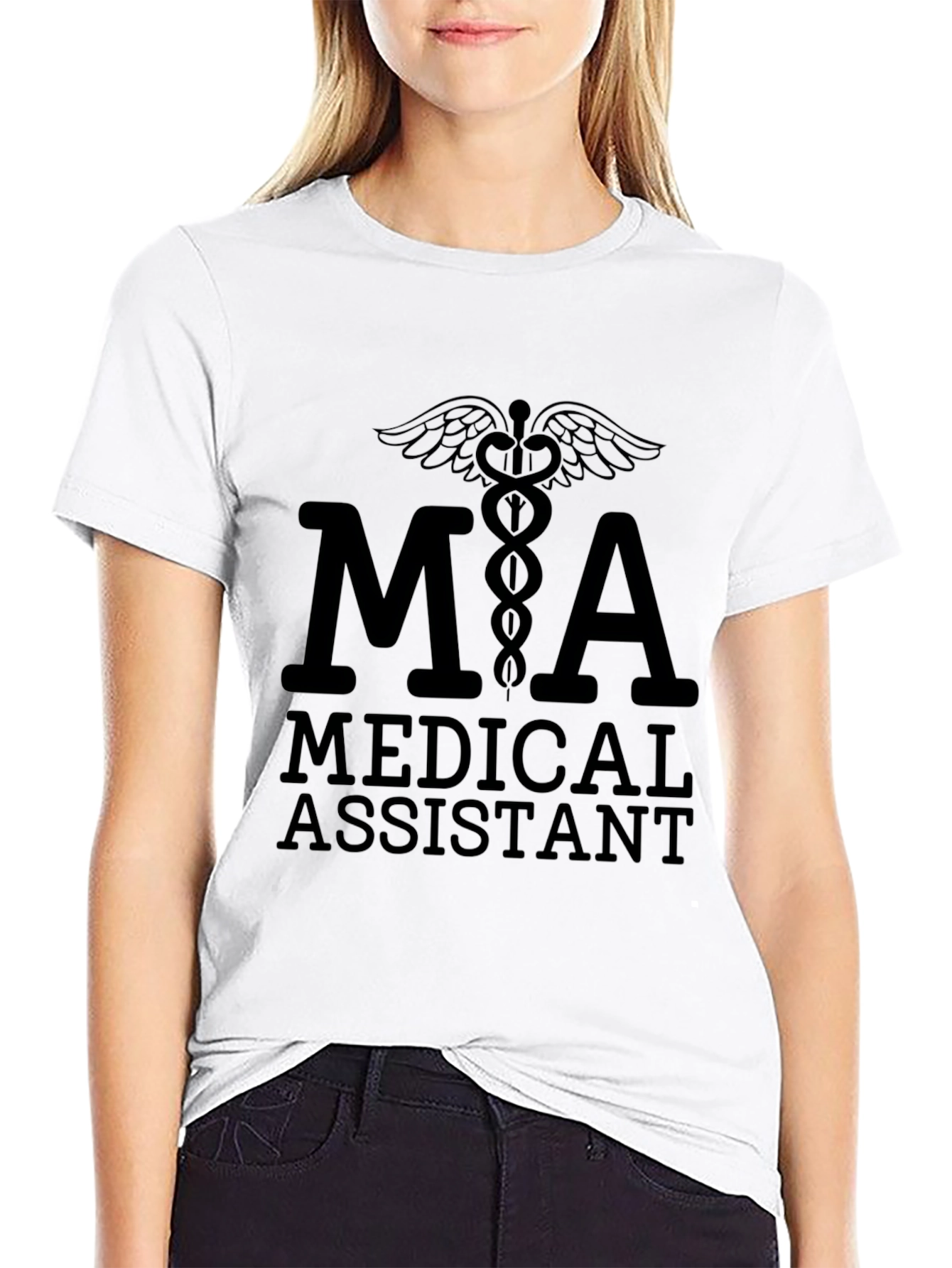 Black Medical Assistant MA T-Shirt view 9