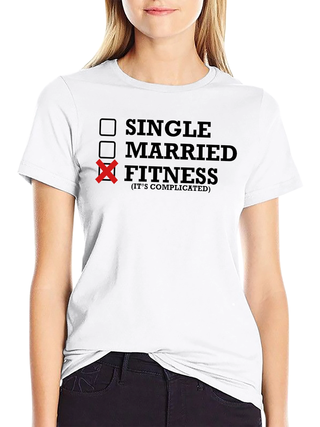 Black Fitness It's Complicated Men's Black T-Shirt view 9