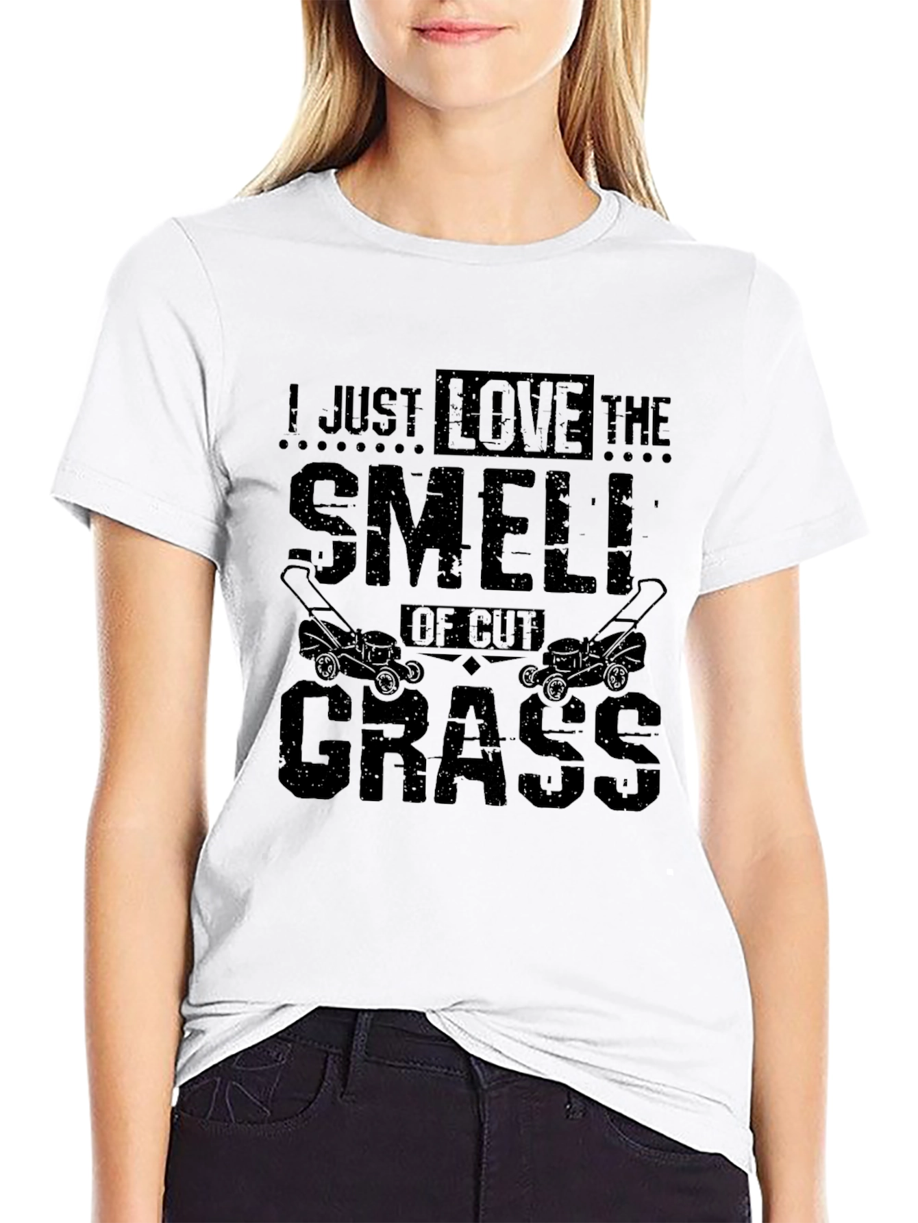 Black I Love The Smell of Cut Grass Black T-Shirt view 9