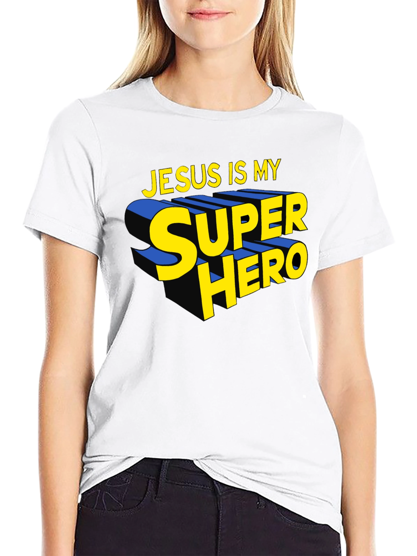 Black Jesus Is My Superhero Black Graphic Tee view 9
