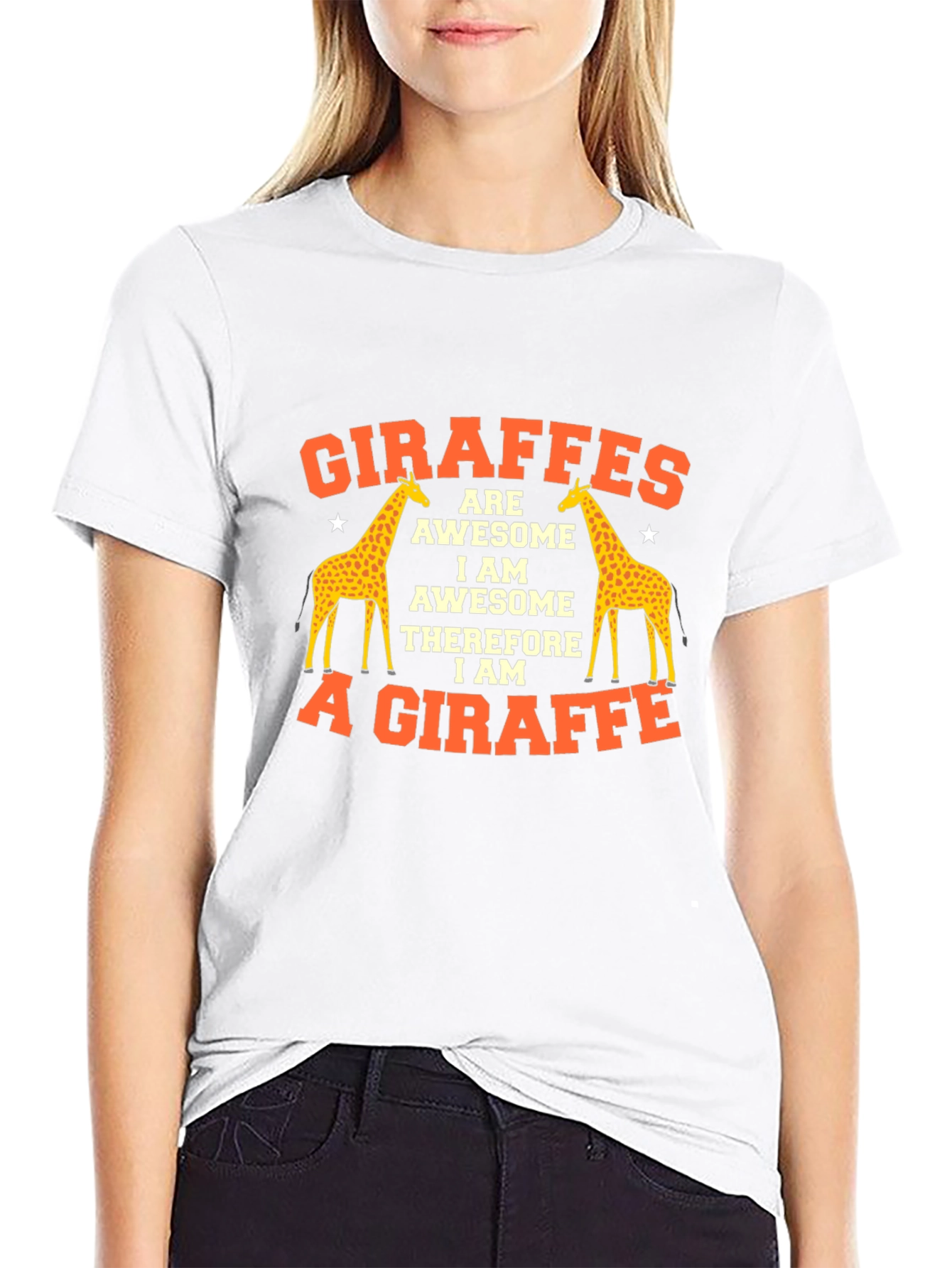 Black Giraffe Awesome Graphic T-Shirt, Funny Animal Tee view 9