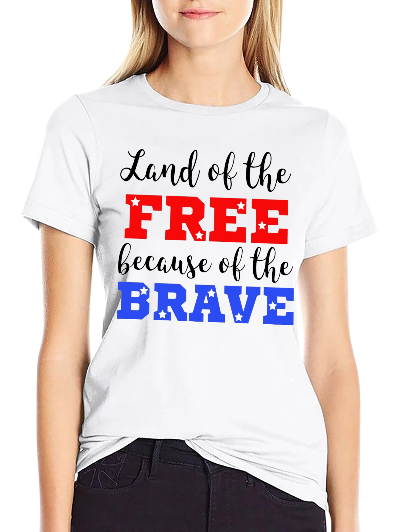 Black Patriotic Land of the Free T-Shirt view 9