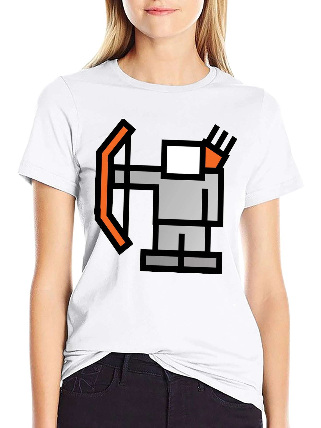 Black Pixel Archer Black T-Shirt view 9